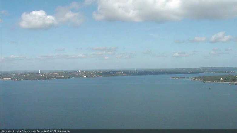 Lake Travis webcam, July 7, 2019 9:25 AM CT