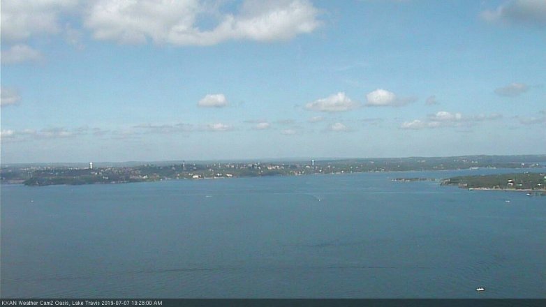 Lake Travis webcam, July 7, 2019 9:30 AM CT