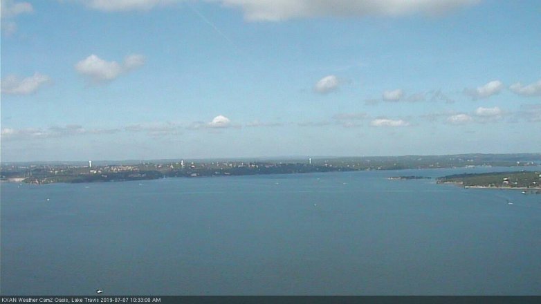 Lake Travis webcam, July 7, 2019 9:35 AM CT