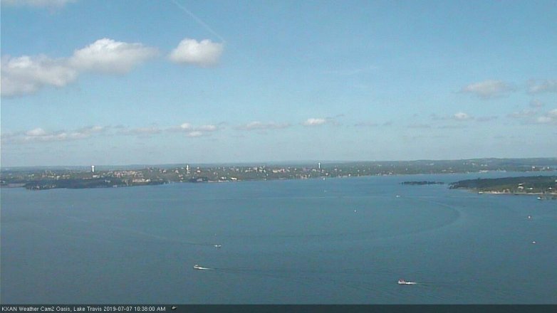 Lake Travis webcam, July 7, 2019 9:40 AM CT