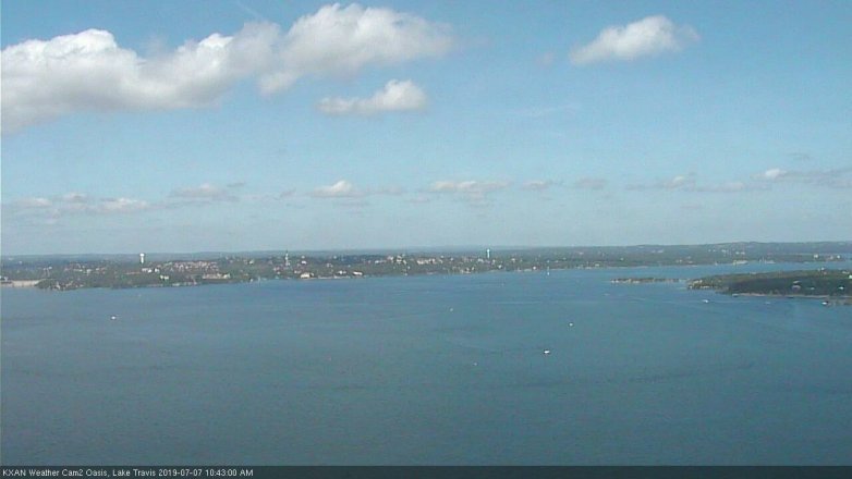Lake Travis webcam, July 7, 2019 9:45 AM CT