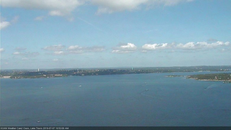 Lake Travis webcam, July 7, 2019 9:55 AM CT