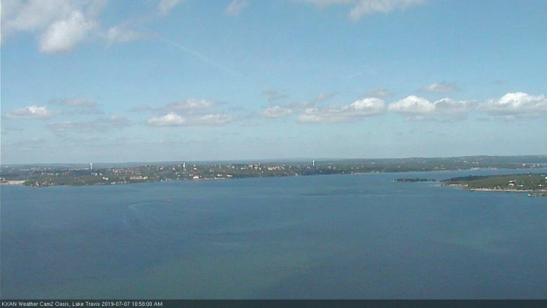 Lake Travis webcam, July 7, 2019 10:00 AM CT