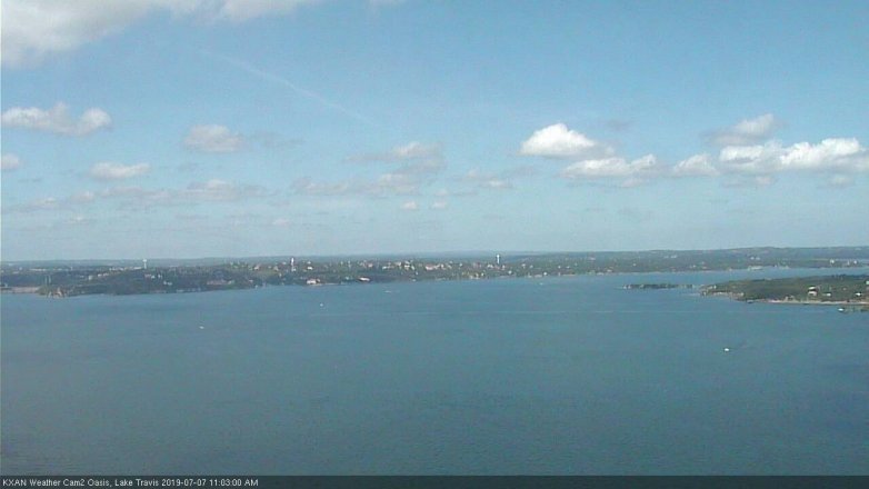 Lake Travis webcam, July 7, 2019 10:05 AM CT