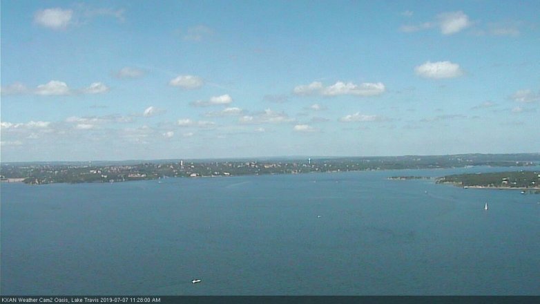 Lake Travis webcam, July 7, 2019 10:30 AM CT