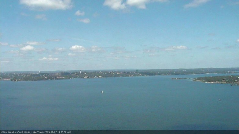 Lake Travis webcam, July 7, 2019 10:55 AM CT