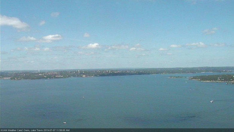 Lake Travis webcam, July 7, 2019 11:00 AM CT