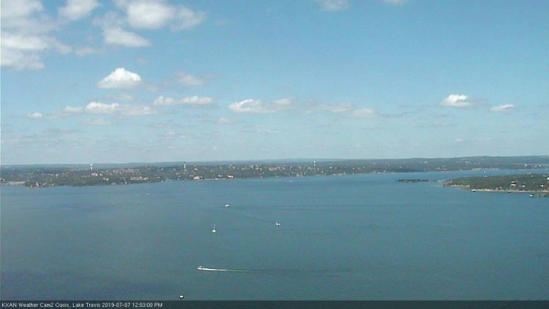 Lake Travis webcam, July 7, 2019 11:05 AM CT