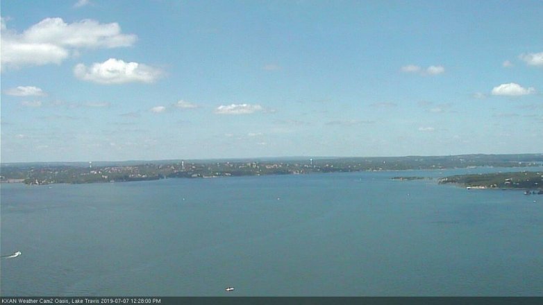 Lake Travis webcam, July 7, 2019 11:30 AM CT