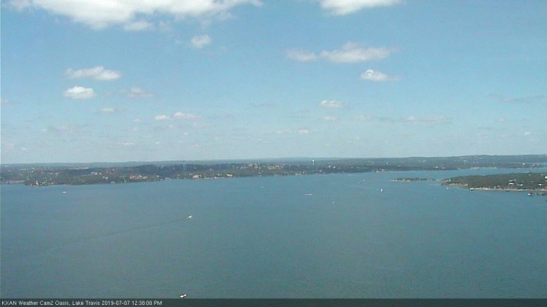 Lake Travis webcam, July 7, 2019 11:40 AM CT