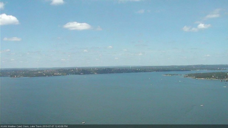 Lake Travis webcam, July 7, 2019 11:45 AM CT
