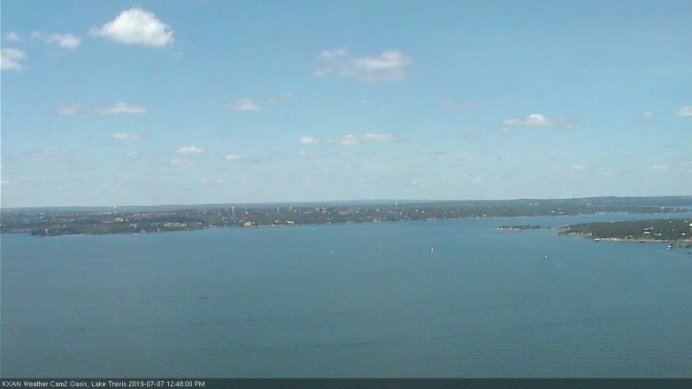 Lake Travis webcam, July 7, 2019 11:50 AM CT
