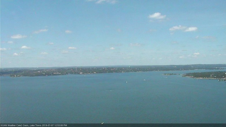 Lake Travis webcam, July 7, 2019 11:55 AM CT