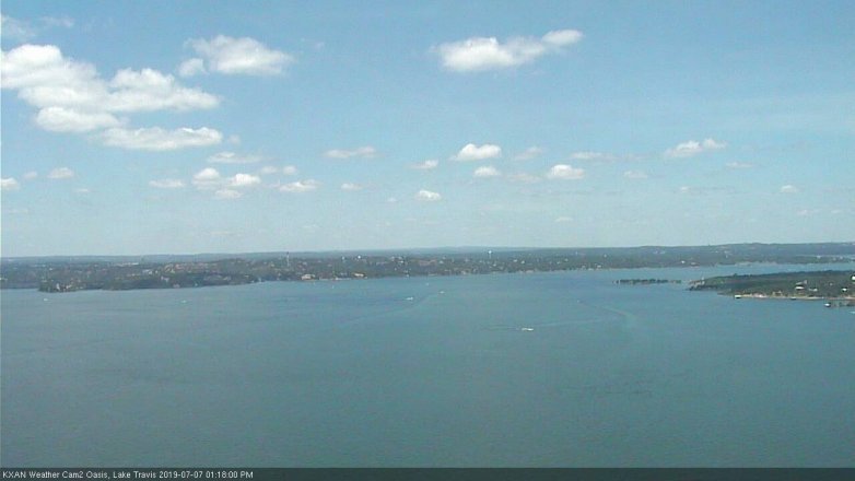 Lake Travis webcam, July 7, 2019 12:20 PM CT