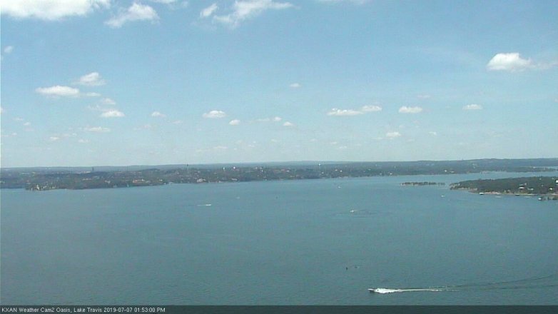 Lake Travis webcam, July 7, 2019 12:55 PM CT