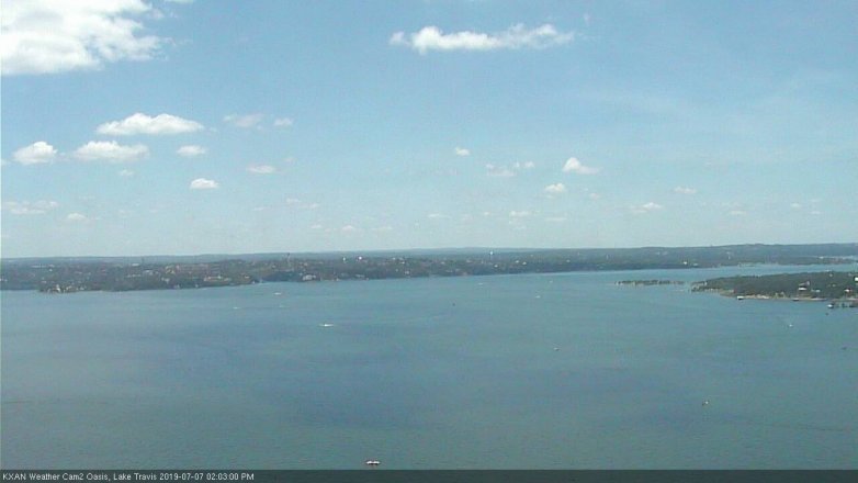 Lake Travis webcam, July 7, 2019 1:05 PM CT