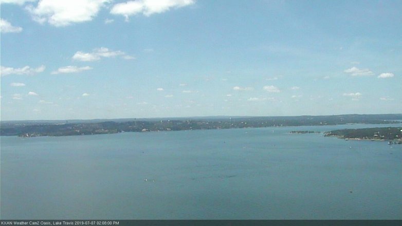 Lake Travis webcam, July 7, 2019 1:10 PM CT