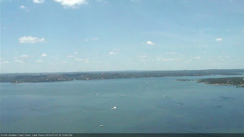 Lake Travis webcam, July 7, 2019 1:20 PM CT