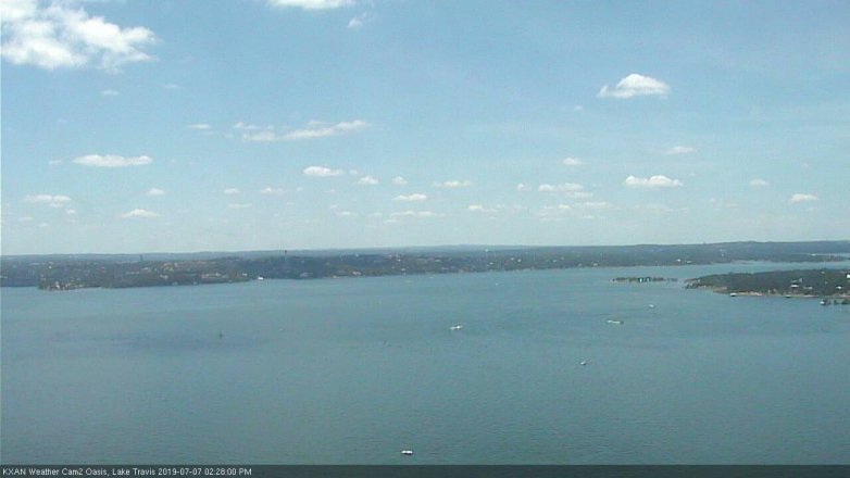 Lake Travis webcam, July 7, 2019 1:30 PM CT
