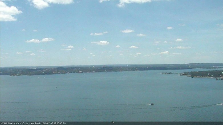 Lake Travis webcam, July 7, 2019 1:35 PM CT
