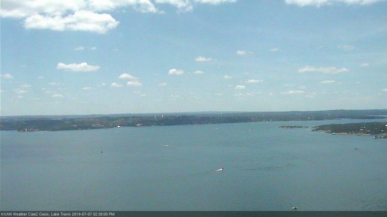 Lake Travis webcam, July 7, 2019 1:40 PM CT