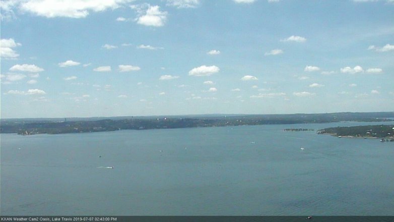 Lake Travis webcam, July 7, 2019 1:45 PM CT