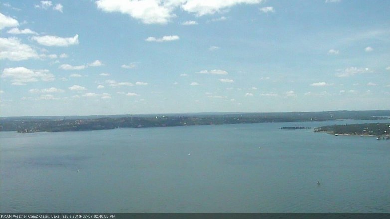 Lake Travis webcam, July 7, 2019 1:50 PM CT