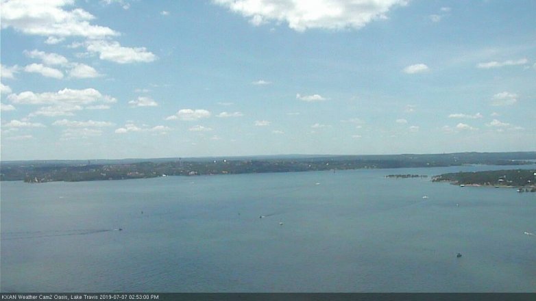 Lake Travis webcam, July 7, 2019 1:55 PM CT