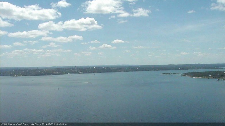 Lake Travis webcam, July 7, 2019 2:05 PM CT