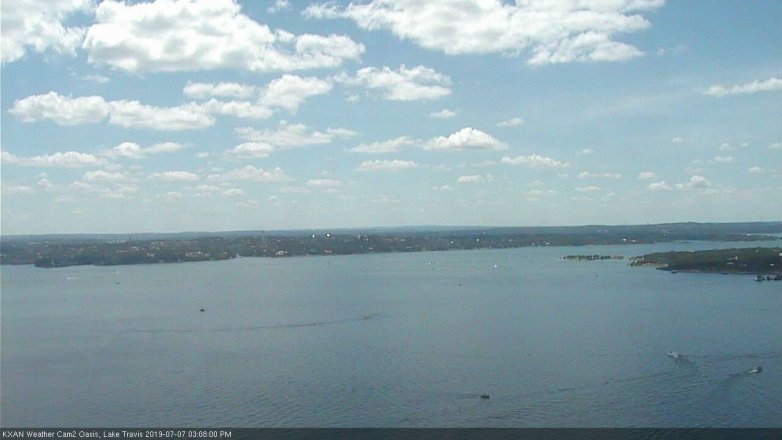 Lake Travis webcam, July 7, 2019 2:10 PM CT