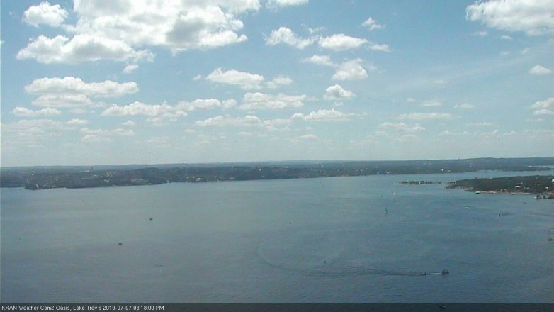 Lake Travis webcam, July 7, 2019 2:20 PM CT