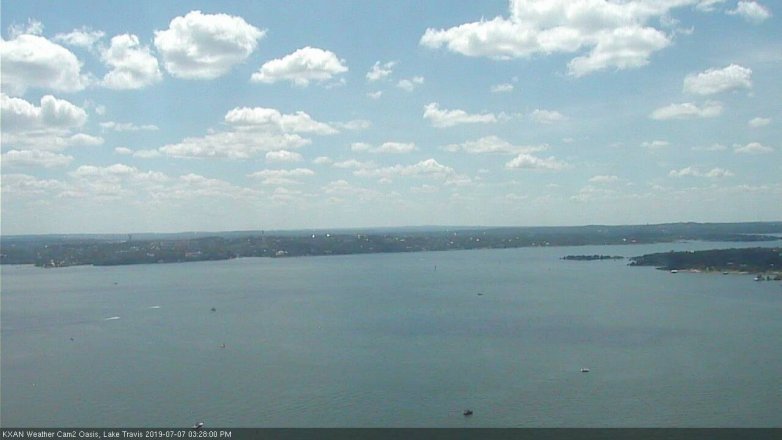 Lake Travis webcam, July 7, 2019 2:30 PM CT