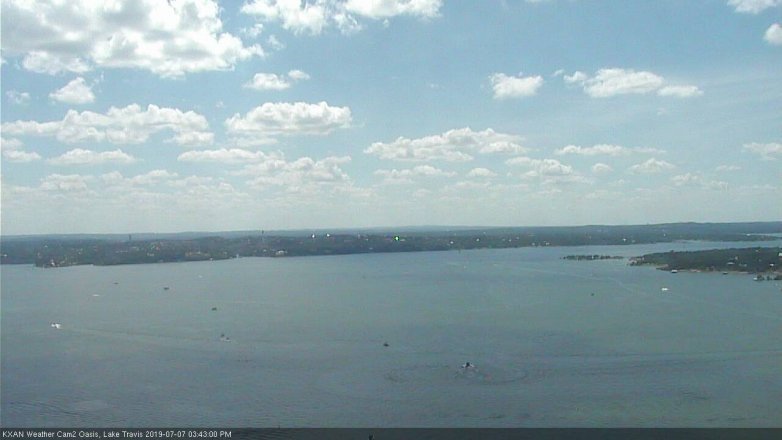 Lake Travis webcam, July 7, 2019 2:45 PM CT