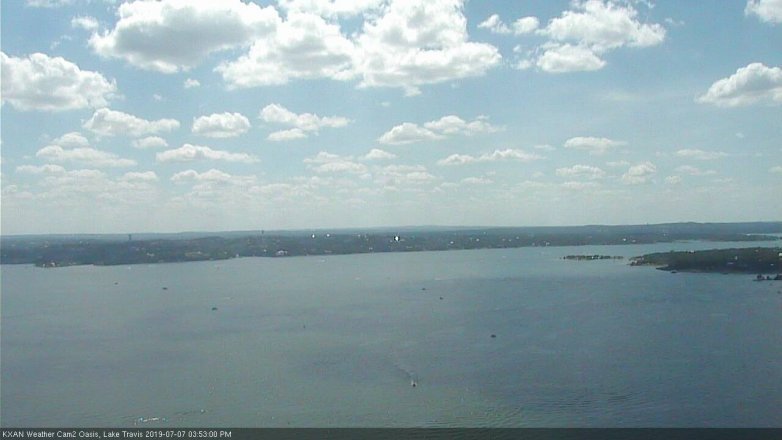 Lake Travis webcam, July 7, 2019 2:55 PM CT