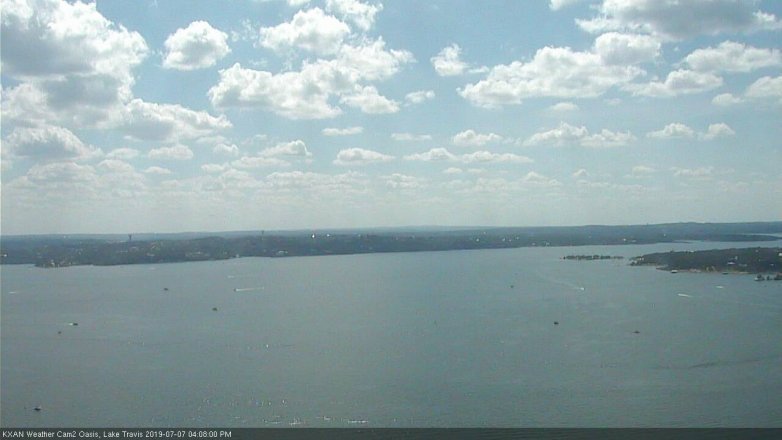 Lake Travis webcam, July 7, 2019 3:10 PM CT
