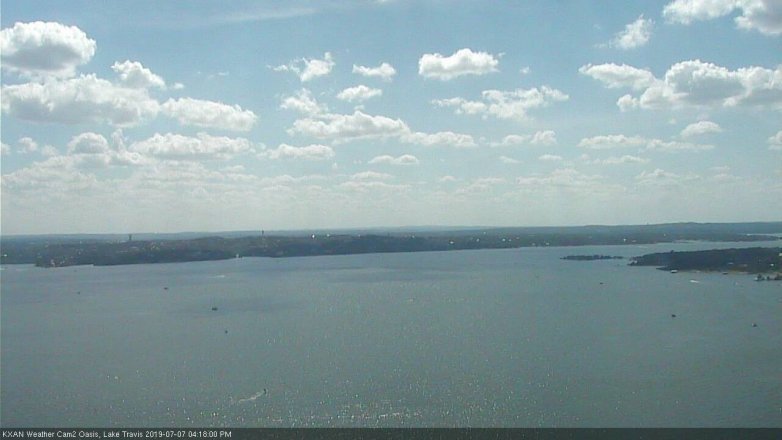 Lake Travis webcam, July 7, 2019 3:20 PM CT