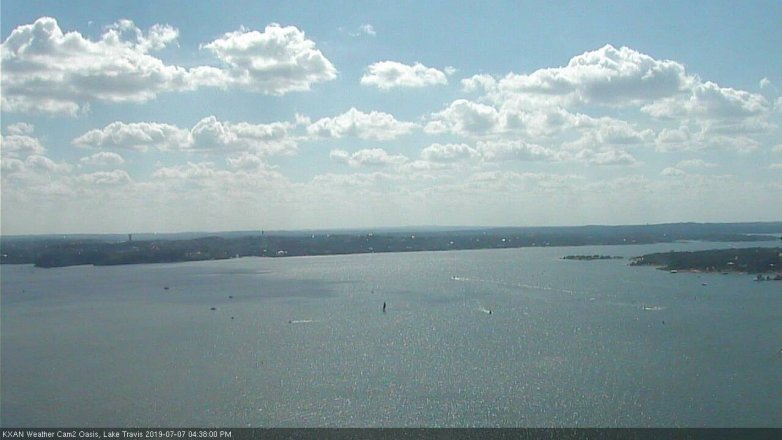 Lake Travis webcam, July 7, 2019 3:40 PM CT
