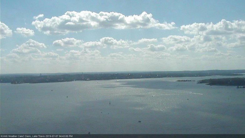 Lake Travis webcam, July 7, 2019 3:45 PM CT