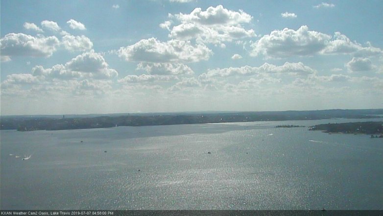 Lake Travis webcam, July 7, 2019 4:00 PM CT