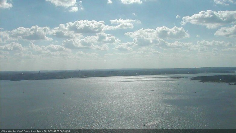 Lake Travis webcam, July 7, 2019 4:10 PM CT