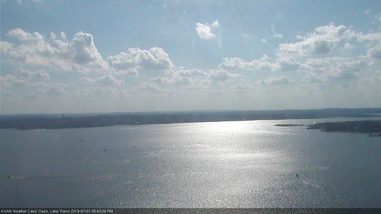 Lake Travis webcam, July 7, 2019 4:45 PM CT