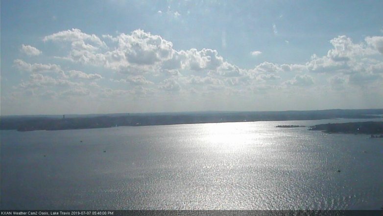 Lake Travis webcam, July 7, 2019 4:50 PM CT