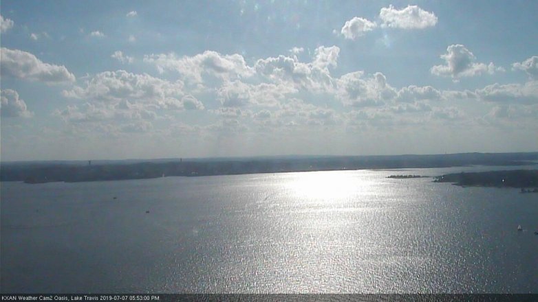 Lake Travis webcam, July 7, 2019 4:55 PM CT