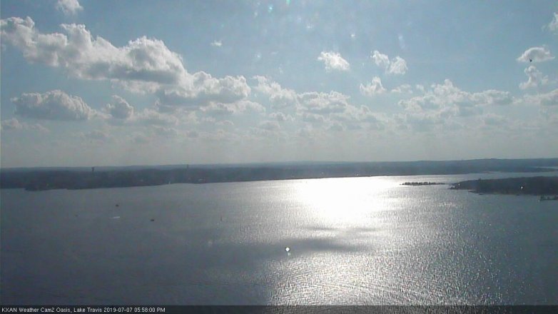 Lake Travis webcam, July 7, 2019 5:00 PM CT