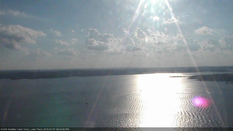 Lake Travis webcam, July 7, 2019 5:45 PM CT