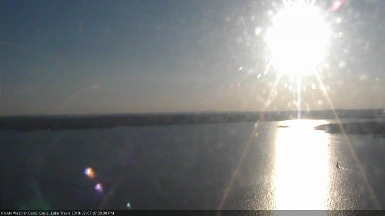 Lake Travis webcam, July 7, 2019 6:40 PM CT