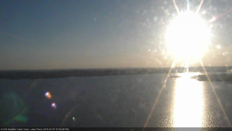 Lake Travis webcam, July 7, 2019 6:55 PM CT