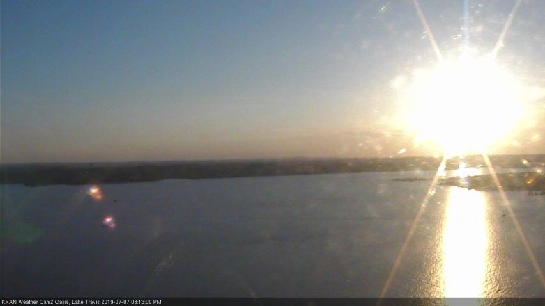 Lake Travis webcam, July 7, 2019 7:15 PM CT