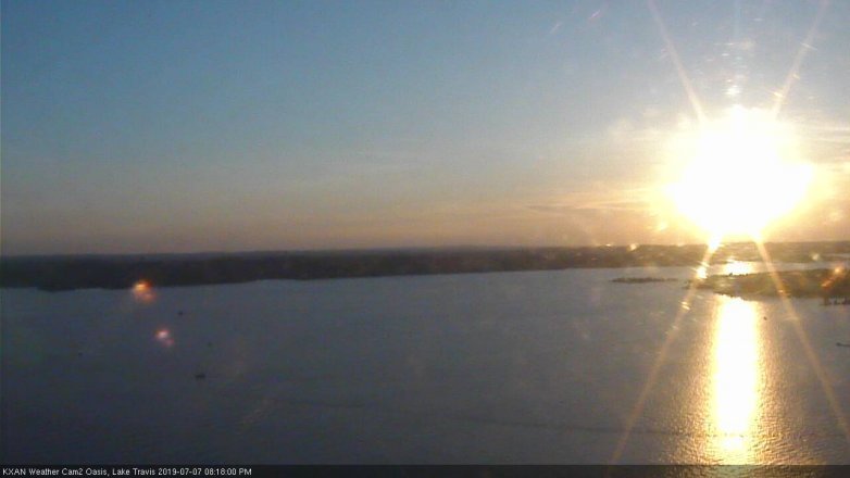 Lake Travis webcam, July 7, 2019 7:20 PM CT