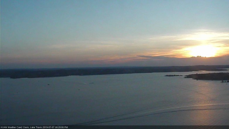 Lake Travis webcam, July 7, 2019 7:30 PM CT